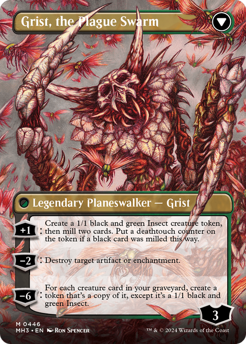 Grist, Voracious Larva // Grist, the Plague Swarm (MH3-446) - mythic (Borderless)