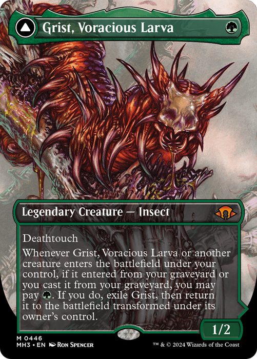 Grist, Voracious Larva // Grist, the Plague Swarm (MH3-446) - mythic (Borderless) - Foil