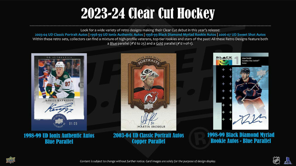 2023-24 Hockey - Upper Deck Clear Cut - Boîte - Hobby (anglais)