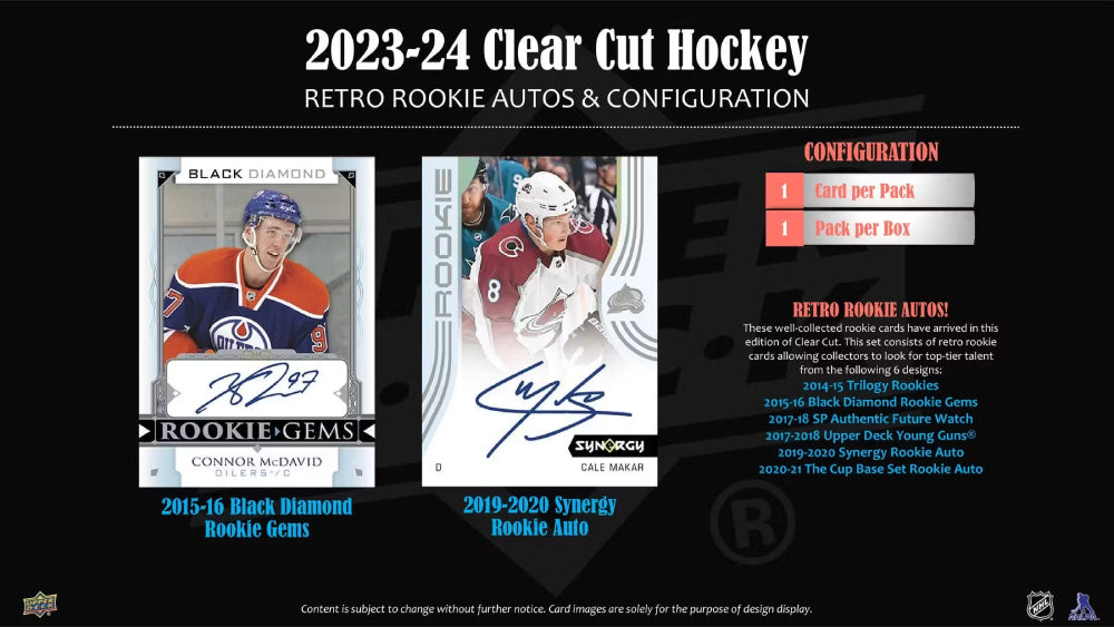 2023-24 Hockey - Upper Deck Clear Cut - Boîte - Hobby (anglais)
