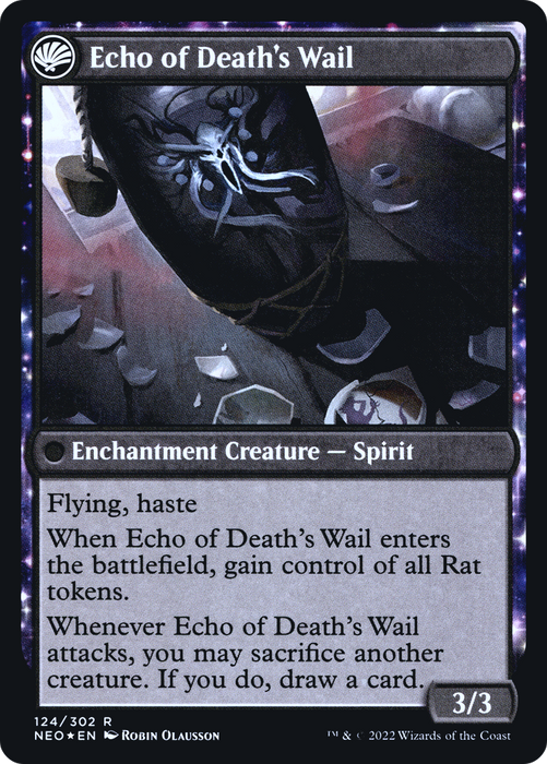 Tribute to Horobi // Echo of Death's Wail (PRE-124S) - rare: (fandfc, enchantment) - Foil