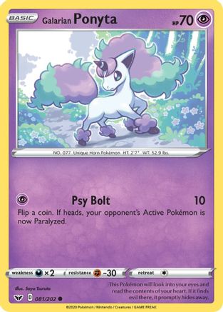 Galarian Ponyta (081/202) - SSSBS  - Common - Reverse Holofoil
