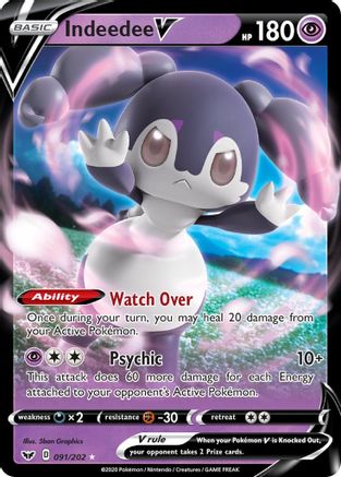 Indeedee V (091/202) - SSSBS  - Ultra Rare - Holofoil