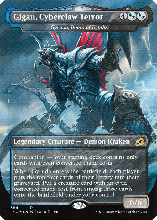 Gyruda, Doom of Depths (IKO-384) - rare / Gigan, Cyberclaw Terror: (companion) (Borderless) - Foil