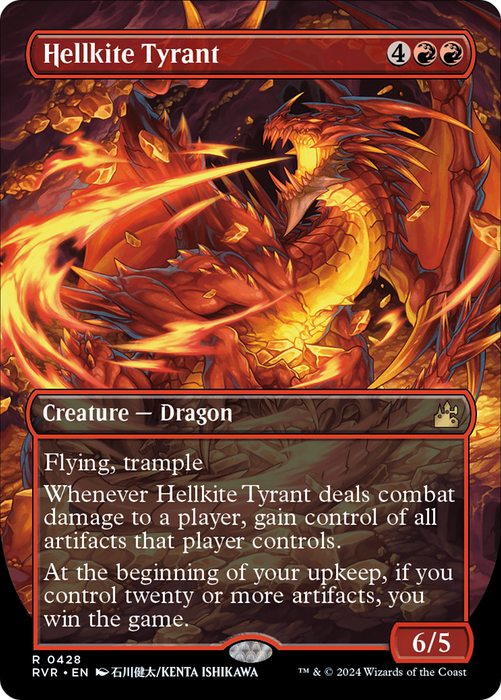Hellkite Tyrant (RVR-428) - rare (Borderless) - Foil