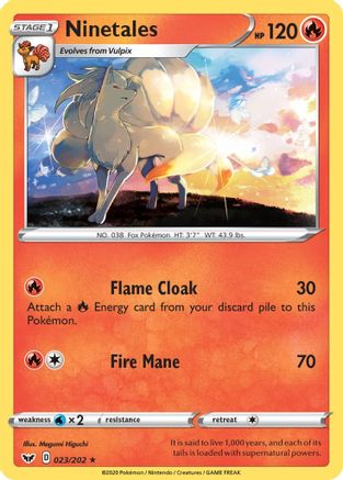 Ninetales (023/202) - SSSBS  - Rare - Reverse Holofoil