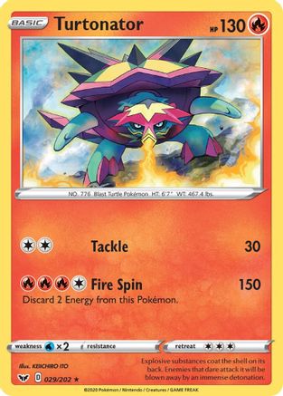 Turtonator (029/202) - SSSBS  - Rare - Reverse Holofoil