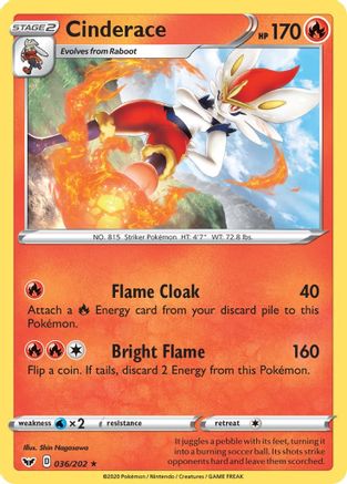 Cinderace (036) (036/202) - SSSBS  - Rare