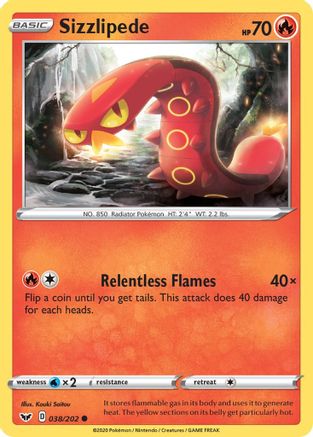 Sizzlipede (038) (038/202) - SSSBS  - Common - Reverse Holofoil
