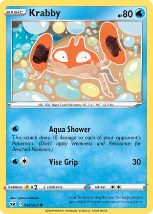 Krabby (042) (042/202) - SSSBS  - Common - Reverse Holofoil