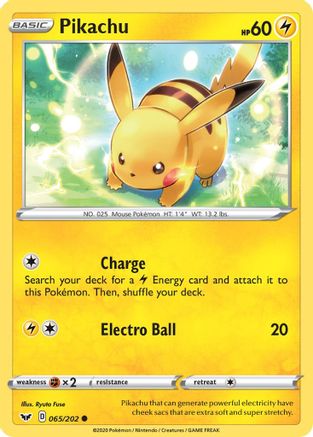 Pikachu (065/202) - SSSBS  - Common - Reverse Holofoil