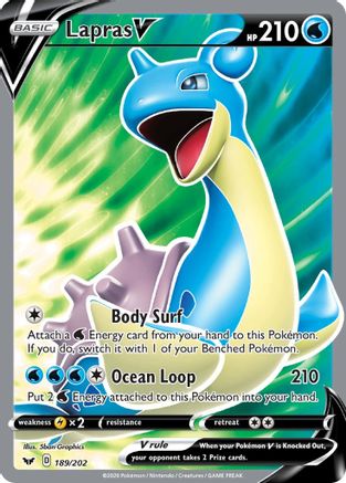 Lapras V (Full Art) (189/202) - SSSBS  - Ultra Rare - Holofoil