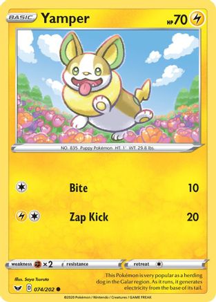 Yamper (074) (074/202) - SSSBS  - Common - Reverse Holofoil