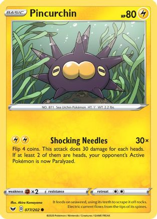 Pincurchin (077/202) - SSSBS  - Common - Reverse Holofoil