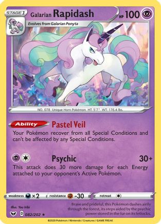 Galarian Rapidash (082/202) - SSSBS  - Rare - Reverse Holofoil