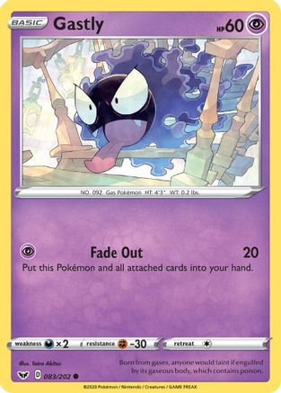 Gastly (083/202) - SSSBS  - Common - Reverse Holofoil