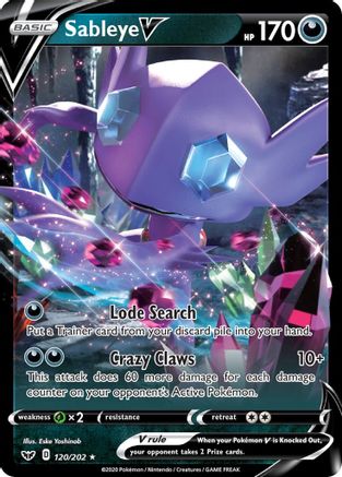 Sableye V (120/202) - SSSBS  - Ultra Rare - Holofoil