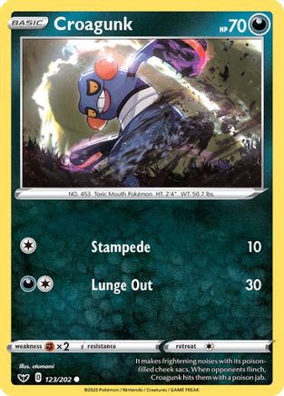 Croagunk (123/202) - SSSBS  - Common - Reverse Holofoil