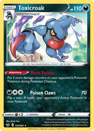 Toxicroak (124/202) - SSSBS  - Holo Rare - Reverse Holofoil
