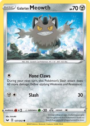 Galarian Meowth (127/202) - SSSBS  - Common - Reverse Holofoil