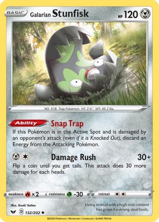 Galarian Stunfisk (132/202) - SSSBS  - Uncommon - Reverse Holofoil
