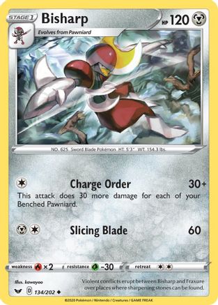 Bisharp (134/202) - SSSBS  - Uncommon - Reverse Holofoil