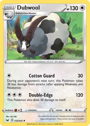 Dubwool (154/202) - SSSBS  - Uncommon - Reverse Holofoil