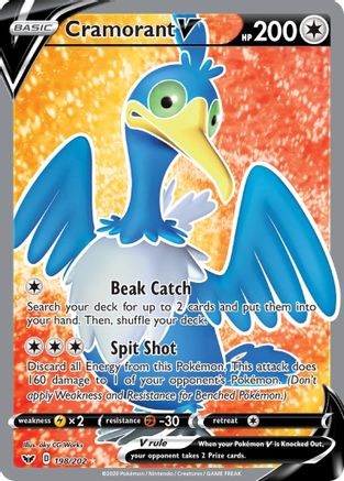 Cramorant V (Full Art) (198/202) - SSSBS  - Ultra Rare - Holofoil