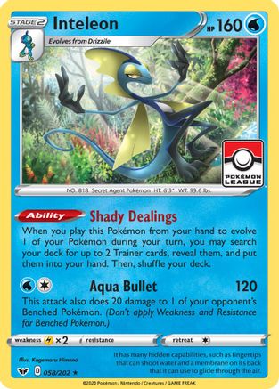 Inteleon (058/202) - LCC  - Promo - Reverse Holofoil