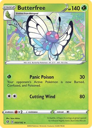 Butterfree (003/192) - SRC  - Rare - Reverse Holofoil