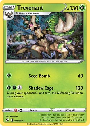 Trevenant (015) - SRC  - Rare - Reverse Holofoil