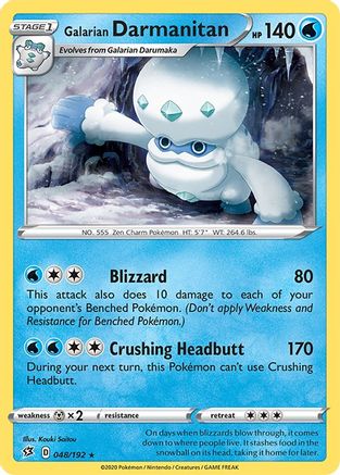 Galarian Darmanitan (048/192) - SRC  - Rare - Reverse Holofoil