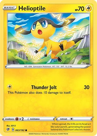 Helioptile (063/192) - SRC  - Common - Reverse Holofoil