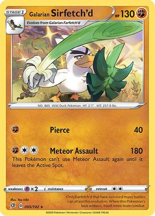 Galarian Sirfetch'd (095/192) - SRC  - Holo Rare - Reverse Holofoil