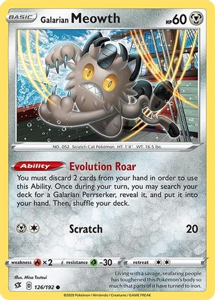 Galarian Meowth (126/192) - SRC  - Common - Reverse Holofoil