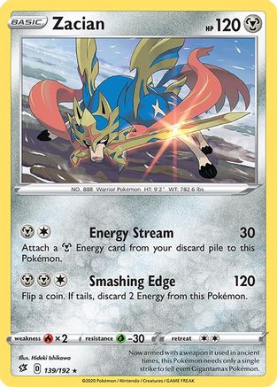 Zacian (139/192) - SRC  - Rare - Reverse Holofoil