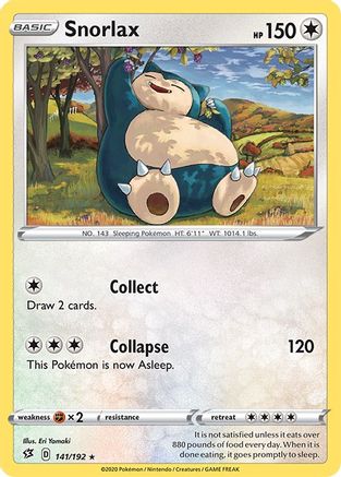 Snorlax (141/192) - SRC  - Rare - Reverse Holofoil