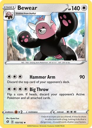 Bewear (150/192) - SRC  - Uncommon - Reverse Holofoil