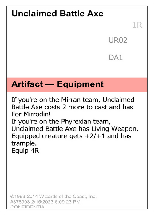 Unclaimed Battle Axe (UNK-UR02C) - uncommon