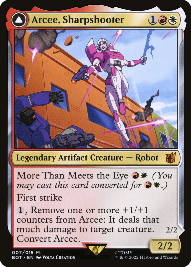 Arcee, Sharpshooter // Arcee, Acrobatic Coupe (BOT-007) - mythic: (convertdfc)
