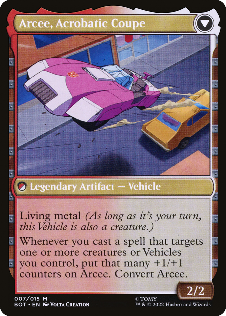 Arcee, Sharpshooter // Arcee, Acrobatic Coupe (BOT-007) - mythic: (convertdfc) - Foil
