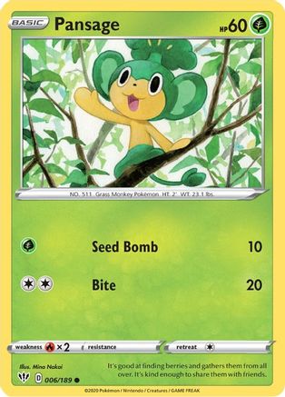 Pansage (006/189) - SDA  - Common - Reverse Holofoil