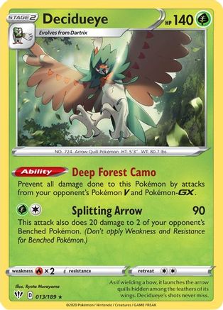 Decidueye (013/189) - SDA  - Holo Rare - Reverse Holofoil