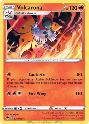 Volcarona (030/189) - SDA  - Rare - Reverse Holofoil