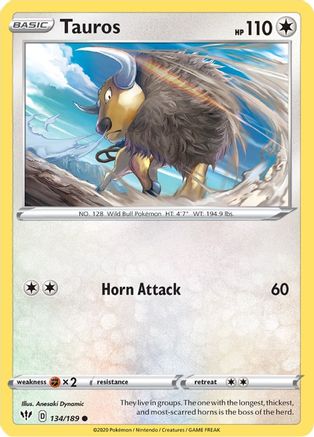 Tauros (134/189) - SDA  - Common - Reverse Holofoil