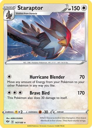 Staraptor (147/189) - SDA  - Rare - Reverse Holofoil