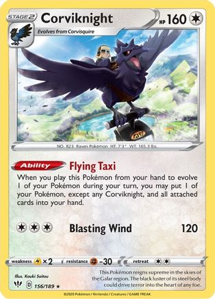 Corviknight (156/189) - SDA  - Holo Rare - Holofoil
