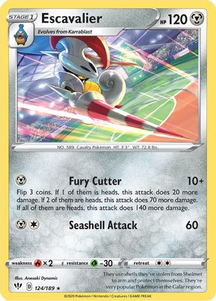 Escavalier (124/189) - SDA  - Rare - Reverse Holofoil