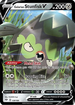 Galarian Stunfisk V (128/189) - SDA  - Ultra Rare - Holofoil