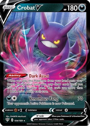 Crobat V (104/189) - SDA  - Ultra Rare - Holofoil